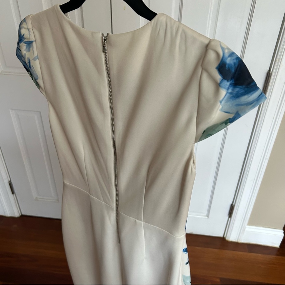 Betsey Johnson Cream Midi Cap Sleeve Dress - Size 0 - Picture 8 of 9
